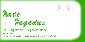 mate hegedus business card