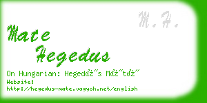 mate hegedus business card